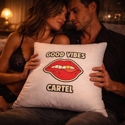 After Hours — Square Cushion (Pink Back)